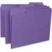 Business Source 1/3 Tab Cut Letter Recycled Top Tab File Folder - 8 1/2 x 11 - Top Tab Location - Assorted Position Tab Position - Stock - Purple - 10% Recycled - 100 / Box | Bundle of 10 Boxes