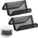 Metal Mesh Business Card Holder Casewin Business Card Holder Metal Mesh Desktop Name Card Display Rack Office Card Organizer Desk Desktop Name Card Organizer (Black) 2PCS