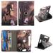 Wallet style for Barnes & Nobles tablet case 7 inch for android tablet cases 7 inch Slim fit standing protective rotating universal PU leather cash Pocket cover Tan Horse