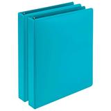 Samsill Earth s Choice Fashion Round Ring View Binder 1 Inch Turquoise Pack of 2