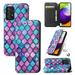 Case for Samsung Galaxy S21 Ultra Case Galaxy S21 Ultra Case Wallet Case PU Leather and Hard PC RFID Blocking Slim Durable Protective Phone Case Cover For Samsung Galaxy S21 Ultra Purple Rhombus