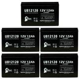 5x Pack - Compatible Eaton 5105-1000VA Battery - Replacement UB12120 Universal Sealed Lead Acid Battery (12V 12Ah 12000mAh F1 Terminal AGM SLA) - Includes 10 F1 to F2 Terminal Adapters