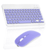 Rechargeable Bluetooth Keyboard and Mouse Combo Ultra Slim Full-Size Keyboard and Ergonomic Mouse for vivo Y51 (2020 September) and All Bluetooth Enabled Mac/Tablet/iPad/PC/Laptop - Violet Purple