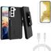 For Samsung Galaxy S21 (6.2 ) - Anti-Glare TPU Film Matte Screen Protector + Swivel Holster Case Belt Clip + Charger Cord Type-C 10ft USB-C Cable