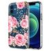 For Apple iPhone 11 (6.1 ) Slim Hybrid Shiny Glitter Clear Floral Pattern Bloom Flower Design TPU Rubber Gel Hard PC Back Cover Xpm Phone Case [Pink Roses]