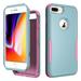 Allytech iPhone SE 2022 Case iPhone SE 2020 Case iPhone 8/7 Case Rugged Hybrid TPU PC Military Grade Protection Shockproof Back Cover Case for Apple iPhone SE 2nd/3rd Gen/ iPhone 8/7 - Skyblue+Pink