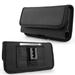 Belt Holster Case for BLU View 2 - Horizontal Rugged Nylon [3 Card Slots] Phone Carrying Pouch (Fits with Cases) - Black