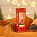 Christmas Ornament Old Interview Telephone Booth Small Oil Lamp (with 3 LR44 Button Battery) - Tree Suitable for Hanging #01