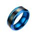 Maynos 8mm Titanium Steel Monitor Ring Digital Thermometer Body Temperature Sensative Color Changing Wedding Band Couple Lovers Ring Size 9-13 Blue