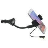 FM Transmitter Car Mount for LG K8X Tribute Monarch Phoenix 5 Fortune 3 Aristo 5 - Charger Holder USB Port Swivel DC Socket Cradle D3E