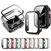 LEIXIUER Screen Protector Case Compatible with Apple Watch Case 44mm 40mm 45mm 41mm 42mm 38mm Glass+Cover Compatible with Apple Watch Accessories iWatch Series 8 7 6 SE 5 4 3 2 1