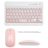 Mini Bluetooth Keyboard Wireless Keyboard Rechargeable For iPad Phone Tablet (Pink)