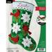 Bucilla Felt Applique 18 Christmas Stocking Kit Blossoms and Birds