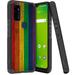 ANJ+ Shockproof Dual Layer Fusion Case + Tempered Glass Cover for Cricket Dream 5G Innovate 5G AT&T Radiant Max 5G (2021) - Rainbow Pattern