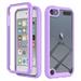 iPod Touch 7th Generation Case iPod Touch 6th/5th Gen Case Dteck Built-in Screen Protector Full Body Rugged Shockproof Case Hard Protective Cover for Apple iPod Touch 7th/6th/5th Gen Purple