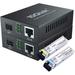 a Pair of Gigabit Ethernet Bidi Media Converter SingleMode Single LC Fiber to Ethernet RJ45 Converter for 10/100/1000Base-Tx to 1000Base-LX UL Certified up to 20-km