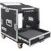 Sound Town 10U PA DJ Pro Audio Rack/Road ATA Case with 2U Drawer 11U Slant Mixer Top DJ Work Table Casters Pro Tour Grade (MR-DR10U)