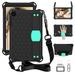 Galaxy Tab A 10.1 2019 Case SM-T510 T515. Allytech EVA Kids Friendly Heavy Duty Protection Shoulder Strap Kickstand Defender Bumper Cover for Samsung Galaxy Tab A 10.1 2019 Black/Aqua