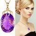 Apmemiss Wholesale European And American Ladies Fashion Luxury Amethyst Pendant Necklace Amethyst Gemstone Necklace Jewelry