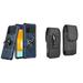 Case with Belt Holster Bundle for Samsung Galaxy A03s: Heavy Duty Series Protection Cover (Blue) and Vertical Rugged Nylon Phone Pouch