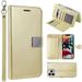 Bemz Pocket Clutch Wallet (6 Card Slots Money Fold ID Window) Case for iPhone 14 Pro - Gold