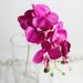 3PCS Faux Orchid Real Touch Signal Stem Phalaenopsis Orchid Spray with 8 heads Flowers for Home Arrangement Artificial Flowers for Home Decor Office House Decor- Silk Orchid Stems