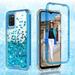 Samsung Galaxy S21 Ultra Case Hard Clear Glitter Sparkle Flowing Liquid Heavy Duty Shockproof Three Layer Protective Bling Cases for Samsung Galaxy S21 Ultra 5g Case - Teal