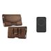 Holster and Power Bank Bundle for Samsung Galaxy S22: Nylon PU Leather Hybrid Belt Pouch Case (Brown) and 20W PD Power Delivery Type-C Portable Charger Battery (15W Wireless)