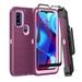 Xhy Moto G Play 2023 with Belt Clip Holster and Screen Protector with Belt Clip Holster Military Grade Full Body Drop Shock Protection Rugged Durable for Motorola G Play 2023 Phone - Wine Pink