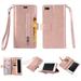 iPhone 6 Case iPhone 6s Case Multi-Functional Handbag Magnet Stand Folio PU Leather Credit Card Holder Flip Cover Inner Soft TPU Zipper Wallet Protective Case for Apple iPhone 6 /6s 4.7 inch Rosegold