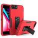 Allytech Case for iPhone 8 Plus/ iPhone 7 Plus 5.5 TPU + PC Hybrid Shockproof Cover with Magnetic Car Mount Flip Kickstand Non-Slip Rugged Case for iPhone 7 Plus/8 Plus Red+Black