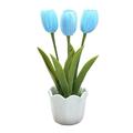Blue Flower Pots For Indoor Plants Small Plastic Artificial Flowers Three-headed tulips simulation bonsai creative ornament plant