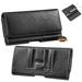 For Apple iPhone 11 Pro Universal Horizontal Cell Phone Leather Pouch Holster Carrying Case with Credit Card Coin Slots & Belt Clip Loop - Black