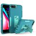 Allytech Case for iPhone 8 Plus/ iPhone 7 Plus 5.5 TPU + PC Hybrid Shockproof Cover with Magnetic Car Mount Flip Kickstand Non-Slip Rugged Case for iPhone 7 Plus/8 Plus Lake Blue