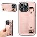 Allytech Slim Case for iPhone 13 Pro Max 6.7 inch 2021 Back Credit Card Holder Wallet Case with Elastic Hand Wrist Strap for Extra Grip PU Leather Anti-Scratch Case for iPhone 13 Pro Max Pink