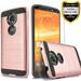 Moto E5 Plus Case Circlemalls 2-Piece Style Hybrid Shockproof Phone Cover With [Premium Screen Protector] And Touch Screen Pen (Rose Gold)