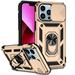 iPhone 12 Pro Max Case Dteck Shockproof Rubber Rugged Case Hybrid Hard Ring Holder Kickstand Slide Camera Lens Protector Cover for Apple iPhone 12 Pro Max Gold