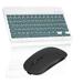 Rechargeable Bluetooth Keyboard and Mouse Combo Ultra Slim Full-Size Keyboard and Ergonomic Mouse for Oppo Find X2 Pro and All Bluetooth Enabled Mac/Tablet/iPad/PC/Laptop -Pine Green with Black Mouse