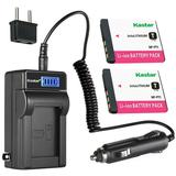 Kastar 2-Pack NP-FT1 Battery and LCD AC Charger Compatible with Sony NP-FT1 Type T Battery Sony C-CS3 BC-TR1 Charger Sony DSC-L1 DSC-M1 DSC-M2 DSC-T1 DSC-T3 DSC-T5 DSC-T9 DSC-T10 DSC-T11 DSC-T33