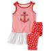 Kids Headquarters Infant Girls 2 Piece Anchor Outfit Orange Shirt & Leggings 18m