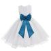 Ekidsbridal White Lace Organza Flower Girl Dress Toddler Christening Princess Pageant Communion Baptism Ballroom Gown 186T 4