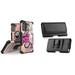 BC Tri-Shield Heavy Duty Rugged Slim Case (Pink Lotus Flower) Bundled with Coin Wallet Phone Carrying Pouch Belt Holster (Horizontal) for Samsung Galaxy S21 FE
