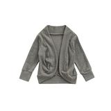 Bmnmsl Kid Knit Cardigan Solid Color Long Sleeve Knitted Cardigan Sweater