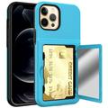 Wallet Case for iPhone 12 Pro Max 2020 iPhone 12 Pro Max Cover with Card Slots Allytech 2-Layer Rubber Anti-Scratch Heavy Duty Shockproof Anti-Slip Sleeve Case for iPhone 12 Pro Max 6.7 Skyblue