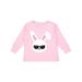 Inktastic Cute Bunny White Bunny Bunny Wearing Sunglasses Boys or Girls Long Sleeve Toddler T-Shirt