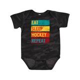 Inktastic Ice Hockey Eat Sleep Hockey Repeat Boys or Girls Baby Bodysuit