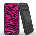 INFUZE Qi Wireless Portable Charger for AT&T Calypso 2 External Battery (12000 mAh 18W Power Delivery USB-C/USB-A Quick Charge 3.0 Ports Suction Cups) - Pink Zebra Stripes