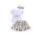 IZhansean Baby Girls Little Big Sister Kids Clothes Jumpsuit Romper T Shirt Skirt Outfits Big Sister 1-2 Years