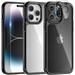 XGeek [5 in 1] for iPhone 14 Pro Case [Not Yellowing] with 2X Tempered Glass Screen Protector + 2X Camera Lens Protector [Military Grade Drop Protection] Shockproof Slim Phone Case 6.1 Inch Black