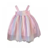 Rainbow Dress Toddler Princess Sleeveless Summer Vest Beach Sundress